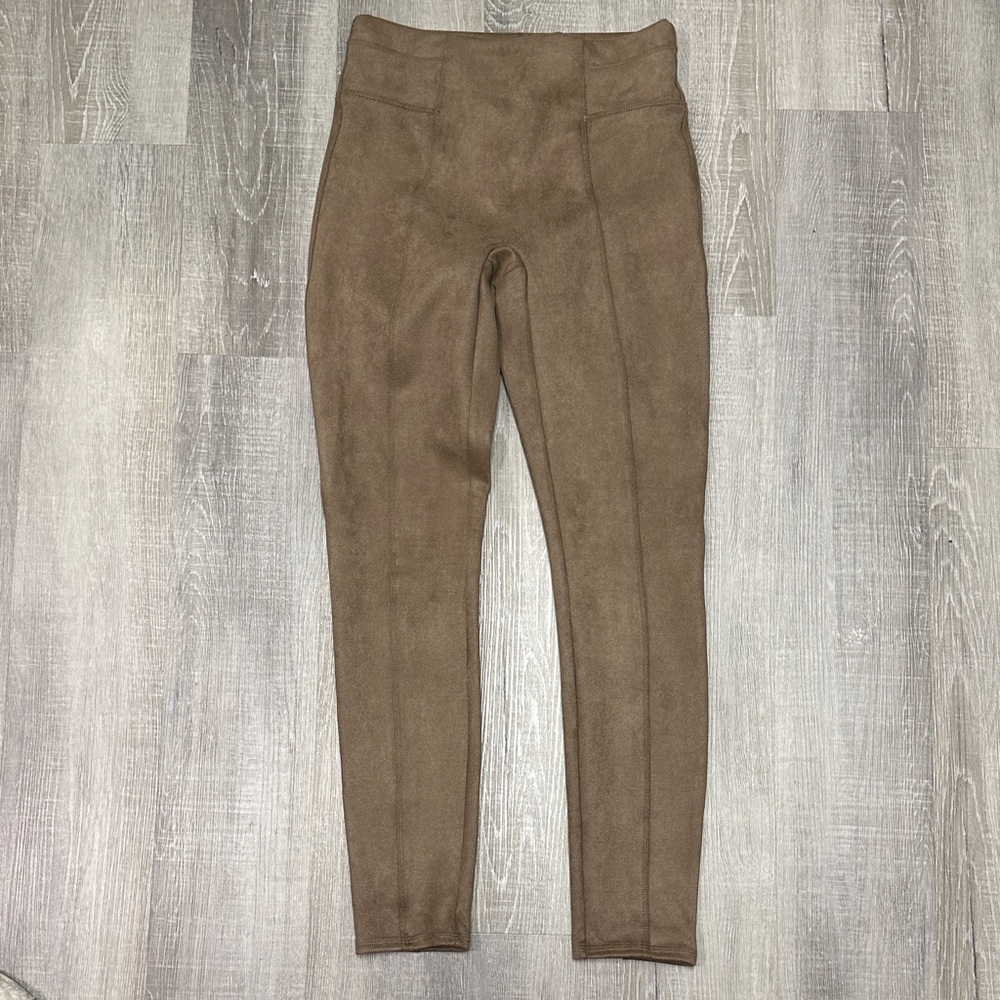 SPANX Brown Suede Leggings